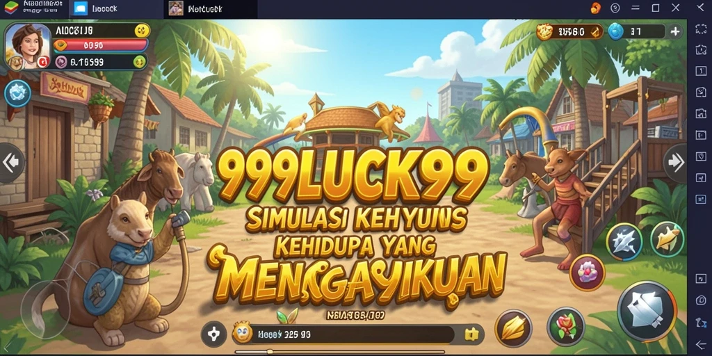 Tangkapan layar gameplay 99LUCK99 menunjukkan simulasi kehidupan yang dinamis dan menantang.