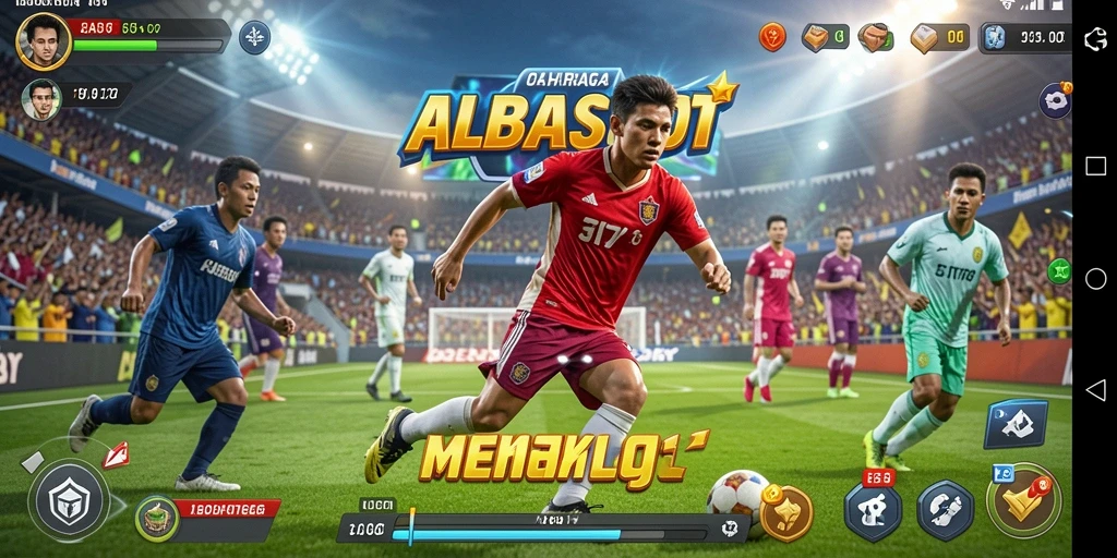 Screenshot gameplay ALBASLOT yang menampilkan serunya pertandingan olahraga.