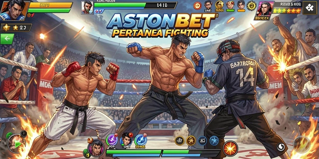 Gameplay <strong>ASTONBET</strong> yang penuh aksi dan pertarungan seru.