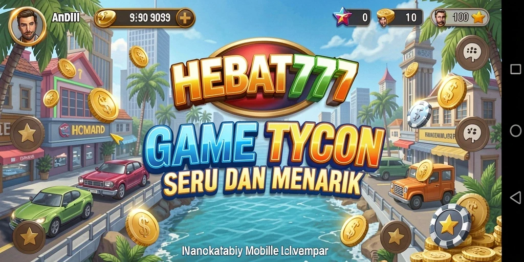 Tampilan gameplay seru HEBAT777 dengan pengelolaan bisnis yang menarik.