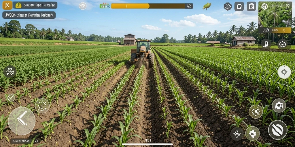 Screenshot gameplay JVS88 menunjukkan aktivitas bertani yang seru dan interaktif.
