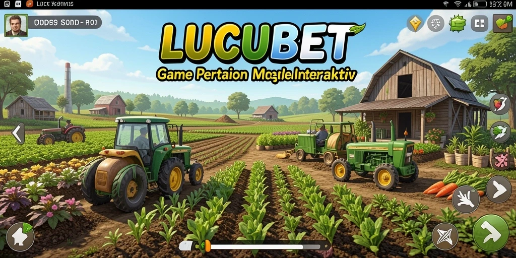 Screenshot gameplay LUCUBET dengan aktivitas pertanian yang seru.