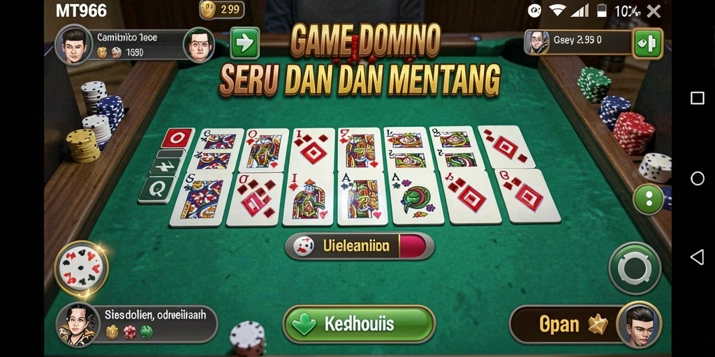 Screenshot gameplay seru MT966 yang menampilkan aksi Domino.