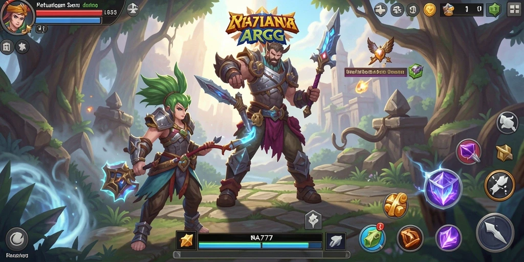 Tangkapan layar dari NA777 menampilkan aksi pertarungan seru dalam dunia ARPG.