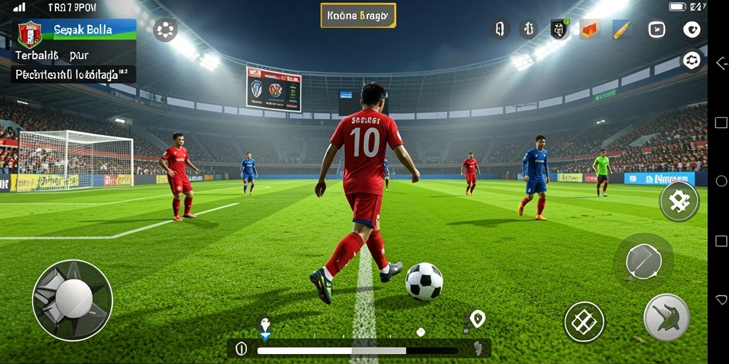 Screenshot PG11 menampilkan aksi mendebarkan di lapangan sepak bola.