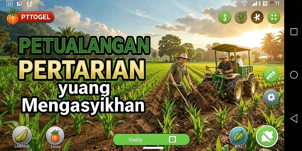 Screenshot gameplay PTTOGEL menampilkan petualangan seru dalam bertani.
