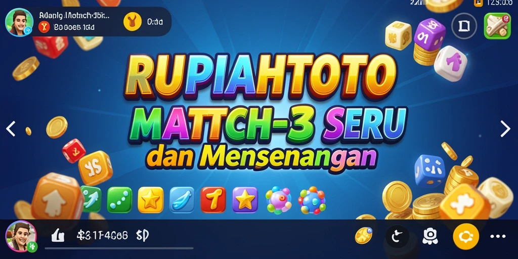 Screenshot gameplay RUPIAHTOTO dengan kombinasi simbol Match-3 yang seru.