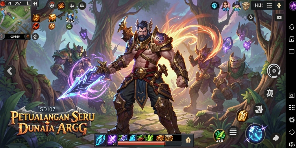 Tampilan seru gameplay ARPG di SD107 dengan karakter dan dunia fantastis.