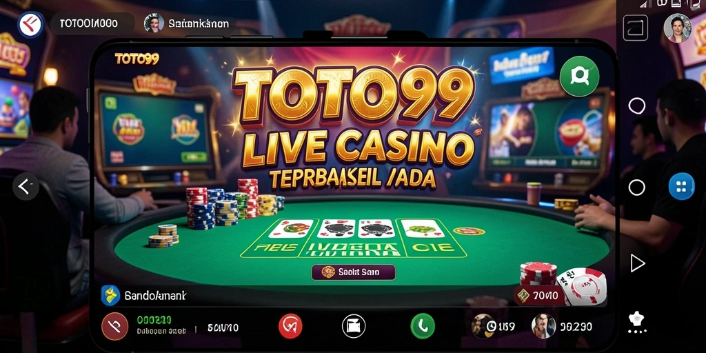Tangkapan layar permainan Live Casino TOTO99 yang menampilkan dealer langsung dan interaksi pemain.