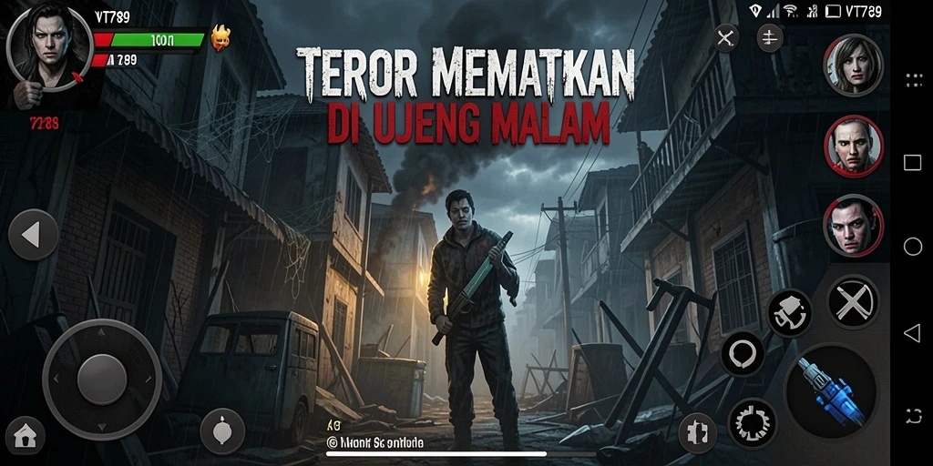 Screenshot gameplay menampilkan momen mencekam dalam VT789.