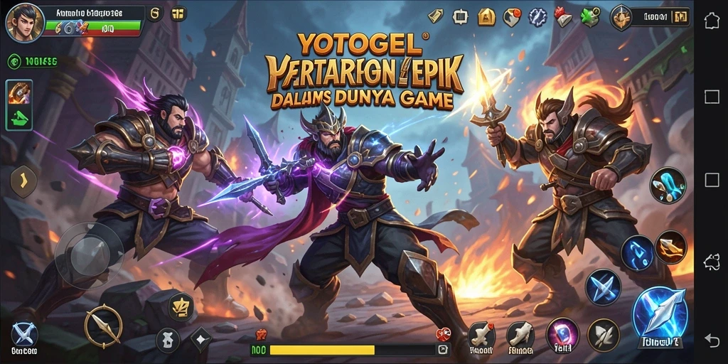 Screenshot utama YOTOGEL menampilkan aksi pertarungan yang intens.