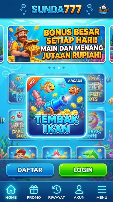 Screenshot antarmuka pengguna aplikasi Sunda777 yang menarik.